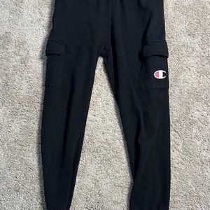 🖤 Black Champion Sweatpants with Cargo Pockets Size Large (Boys) 🖤